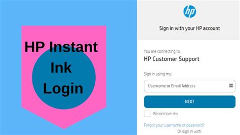 hp instant ink account login